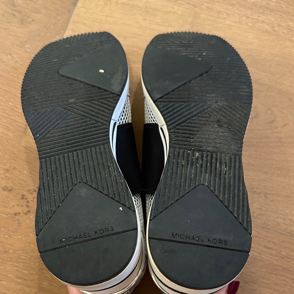 Michael Kors Men's Black and White Mesh Sneakers - Picture 4 of 7